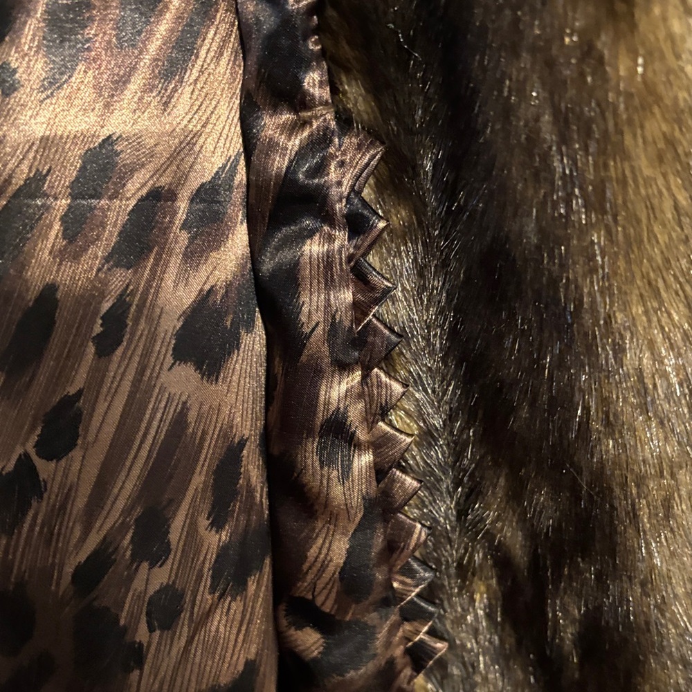 Dennis Basso Brown Faux Fur Coat - Picture 9 of 9